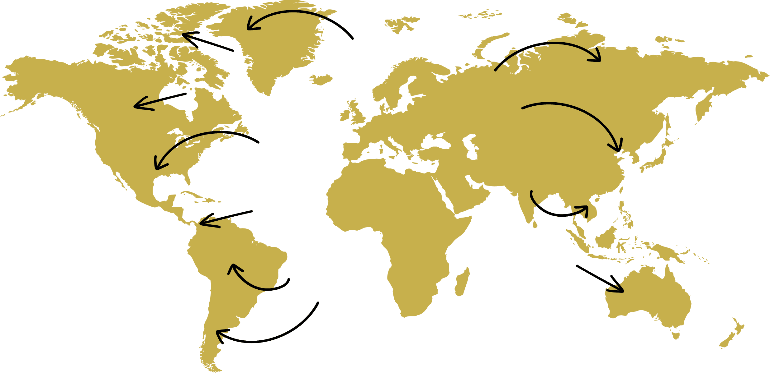 World Map with Arrows